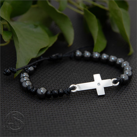 Rosary Bracelet with Sterling Silver Cross